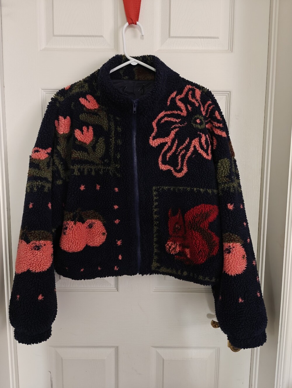 CIDER Sherpa Cropped Floral Jacket